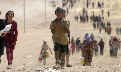 Children flee violence in northern Iraq