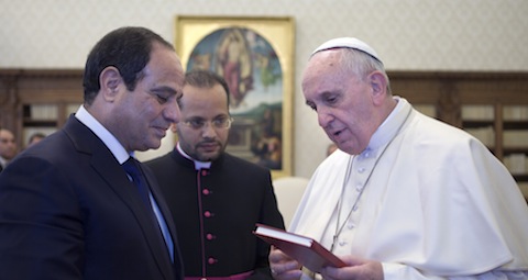 Pope Francis meets Egyptian president at Vatican
