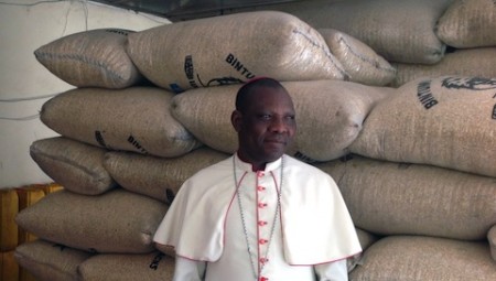 The Catholic Bishop of Maiduguri Most Rev. Oliver Dashe Doeme cares for the displaced in Maiduguri in Nigeria