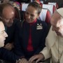 Pope Francis performs an impromptu wedding ceremony for Latam Airlines employees Carlos Ciuffardi Elorriaga, 41, and Paula Podest Ruiz, 39, aboard the pontiff's flight from Santiago, Chile, to Iquique Jan. 18. (CNS photo/L'Osservatore Romano) See POPE-CHILE-MARRIAGE Jan. 18, 2018.