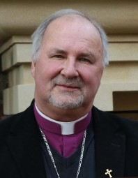 Bishop Gavin Ashenden of the Christian Episcopal Church will become a Catholic Dec. 22, 2019, at Shrewsbury Catholic cathedral in England. He is pictured in a Dec. 16 photo outside the cathedral. (CNS photo/courtesy Diocese of Shrewsbury) See ANGLICAN-BISHOP-CATHOLIC Dec. 18, 2019.